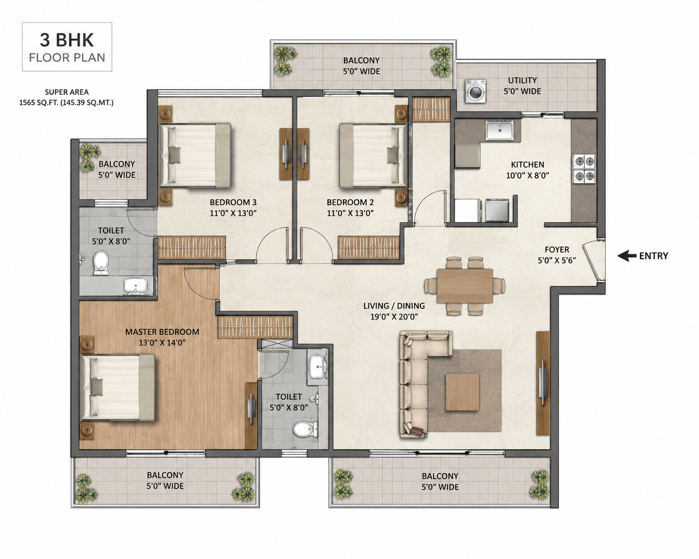 Conscient elevate vista 3.5bhk floor plan
